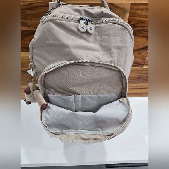 Kipling Backpack Large Tan Color 15" Laptop Bookbag NEW Seoul - Picture 6 of 15